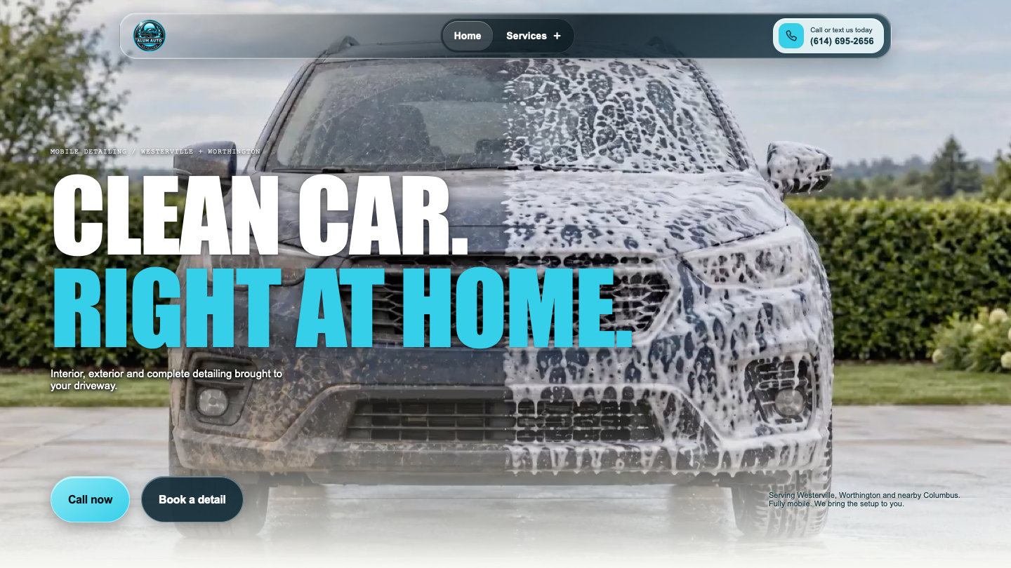 Alum Auto Detailing interface preview
