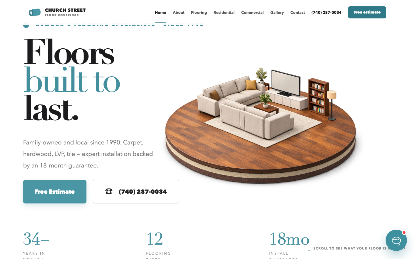 Flooring website interface preview