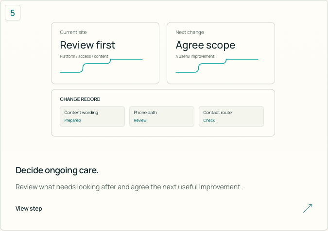 Decide ongoing care — screenshot of the existing page