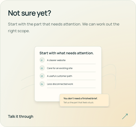 Not sure yet? — screenshot of the existing page