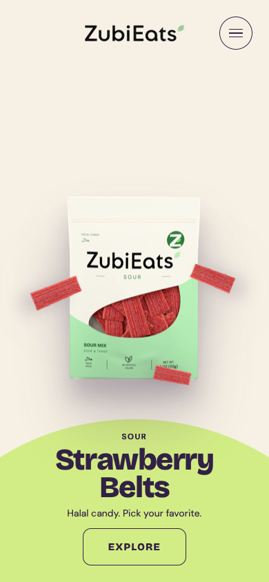 Actual phone view of Zubi Eats.
