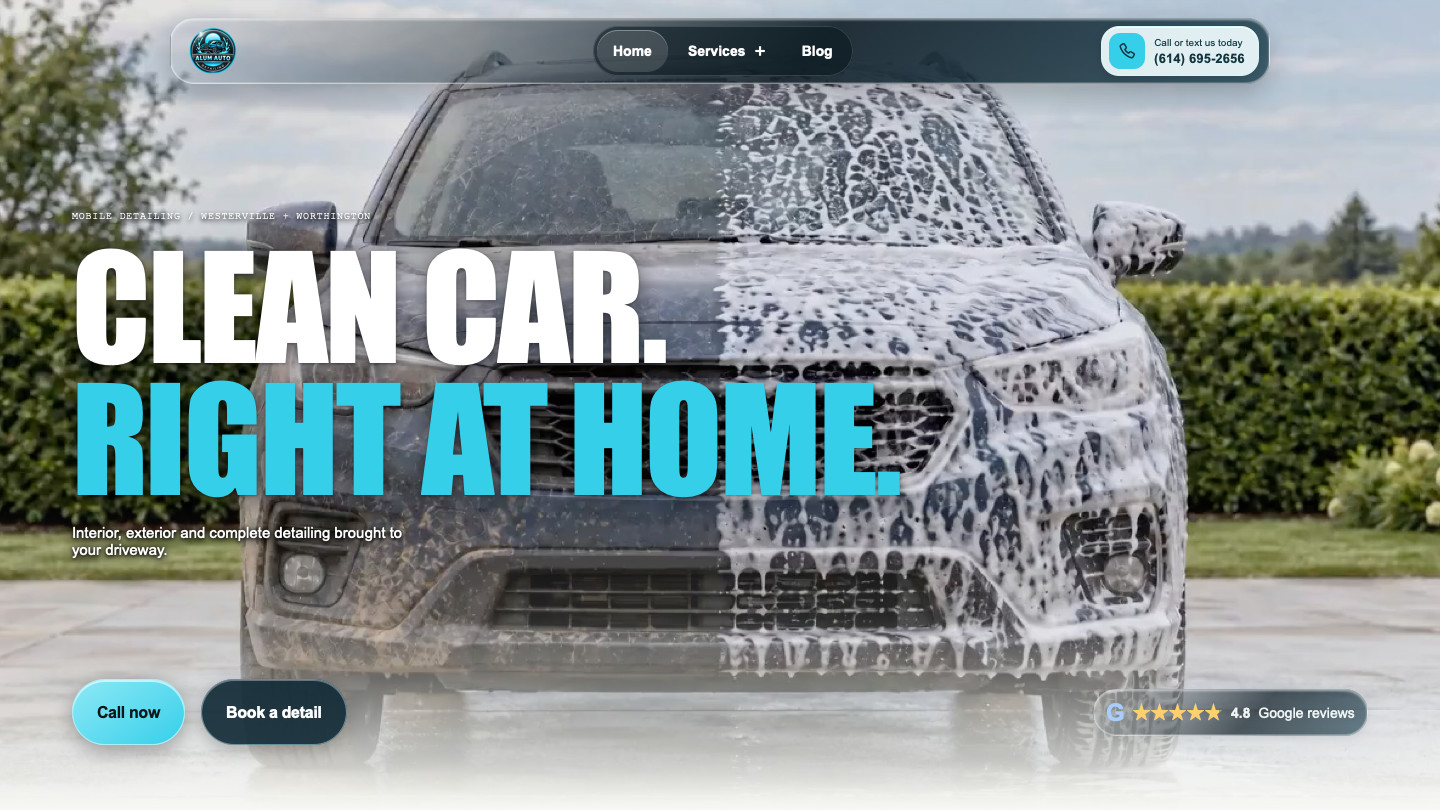 Alum Auto Detailing website prototype